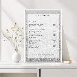 Den moderna Prisa Silver-salon-listan för Glitter  Poster