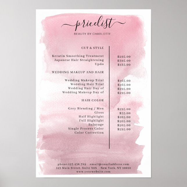 Den moderna Prisa vattenfärgslistan Poster (Framsidan)