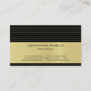 Den moderna Professionellen Black Guld Stripe Luxu Visitkort