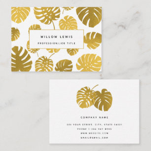 Den moderna Professionellen Guld Monstera Tropical Visitkort