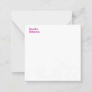 Den moderna Professionellen Shock rosa minimalisti Anteckningskort