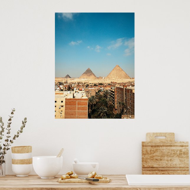 Den moderna Pyramids-Egyptenen Giza Poster (Kök)