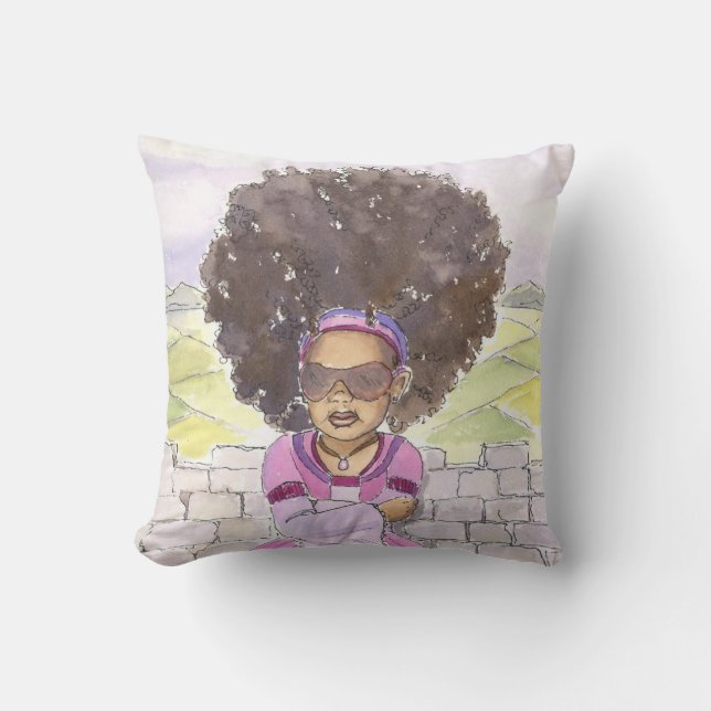 Den moderna Rapunzel afro- brytningen kudder tätt Kudde (Framsida)