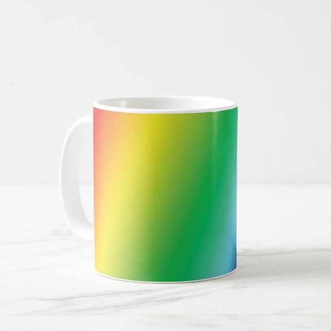 Den moderna regnbåggradienten färg mönster roligt kaffemugg (Framsida vänster)