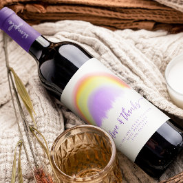 Den moderna regnbågsläraren tackar dig för anpassn vinflaska etikett