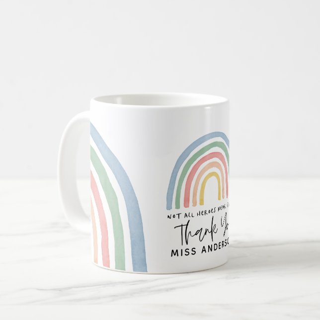 Den moderna regnbågsläraren tackar dig för present kaffemugg (Framsida vänster)