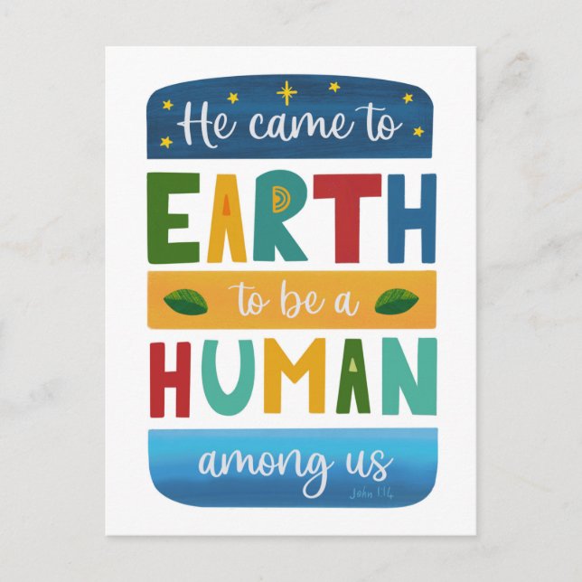 Den moderna Religiösan Kristna julen John 1 14 Vykort (Framsida)