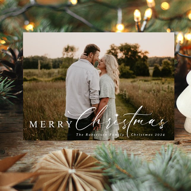 Den moderna Religiösans julstjärna Julkort (Simple & Modern Religious Christmas Card with Star of Bethlehem)