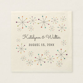 Den moderna Retro-Vintagen Stil Bröllop Pappersservett