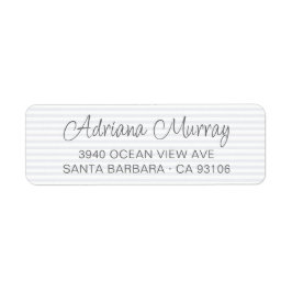 Den moderna Returadressen Namn Blue Stripe Returadress Etikett