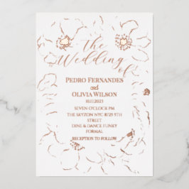 Den moderna ro guld blommigt bröllop