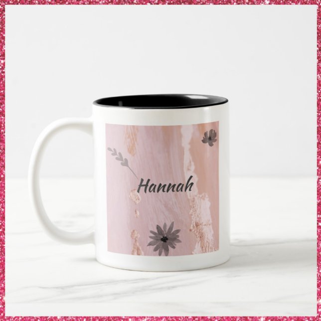 Den moderna Ro Guld-Blommigten Två-Tonad Mugg (Skapare uppladdad)