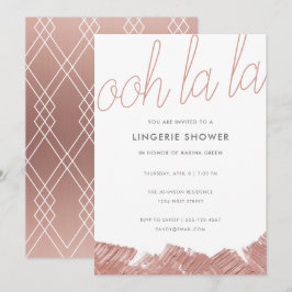 Den moderna Ro Guld Lingerie Shower Inbjudan