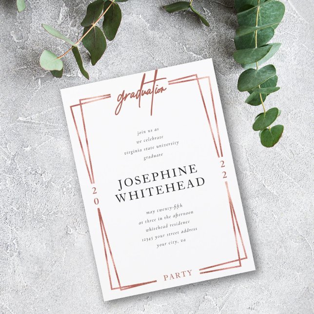 Den moderna Ro Guld-Studentfesten Inbjudningar (Skapare uppladdad)