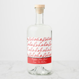 Den moderna röda och vita julen Mönster Spritflaskor Etikett