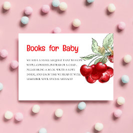 Den moderna rödrrött Cherry Baby Shower Bok Tilläggskort