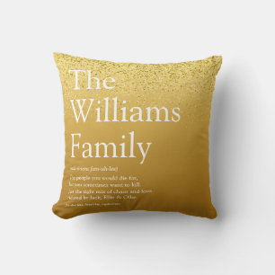 Den moderna Roligten Family Definition Guld Glitte Kudde