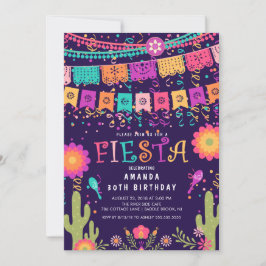 Den moderna Roligten Låt oss Fiesta Födelsedagsfes Inbjudningar