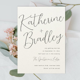 Den moderna roligten par namn Luxe Pappra Bröllop Inbjudningar