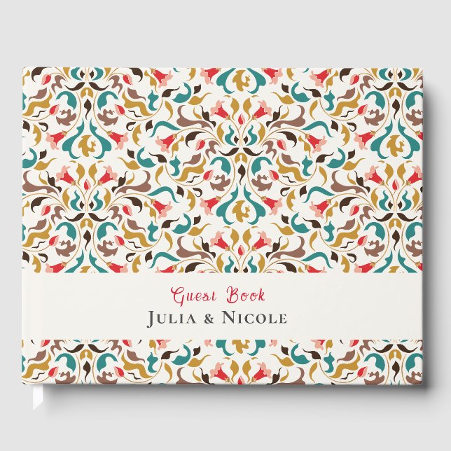 Den moderna romska Elegantens Blommigt Wandeine Br Gästböcker (Framsida)
