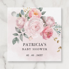Den moderna Rosa  Blommigten Baby Shower Gåvor Etiketter