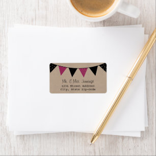 Den moderna Rosa Bunting Bröllop-samlingen Adressetikett