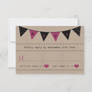 Den moderna Rosa Bunting Bröllop-samlingen OSA Kort