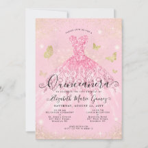 Den moderna  Rosa Guld Glitter-församlingen Quince
