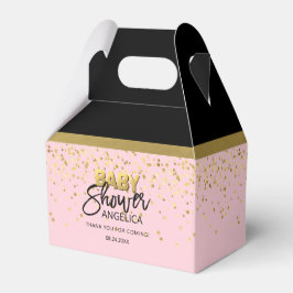 Den moderna Rosa Guld-konfetti och den svarta baby Presentaskar