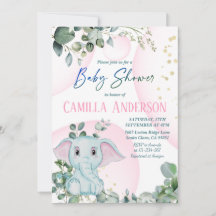 Den moderna  Rosan Elephant Greenery Baby Shower