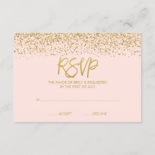 Den moderna Rosan Faux Guld Glitter OSA Kort