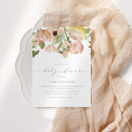 Den moderna Rosan Lemonade Vår Baby Shower Inbjudningar