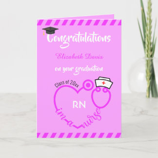 Den moderna Rosan Nurse Studenten Grattisar Kort