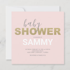 Den moderna Rosan och Faux Guld Baby Shower