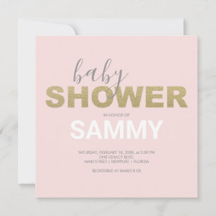 Den moderna Rosan och Faux Guld Baby Shower