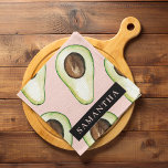 Den moderna Rosan och Grönten Avocado Mönster med  Kökshandduk<br><div class="desc">Den moderna Rosan och Grönten Avocado Mönster med Namn</div>