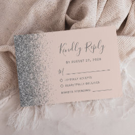 Den moderna  Rosan Silver Glitter Kant OSA Kort