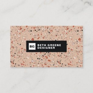 Den moderna Rosan Terrazzo Marble Mönster Visitkort