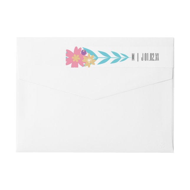 Den moderna Rosan Vår Gren Blommigt Etikettband (Baksidan)