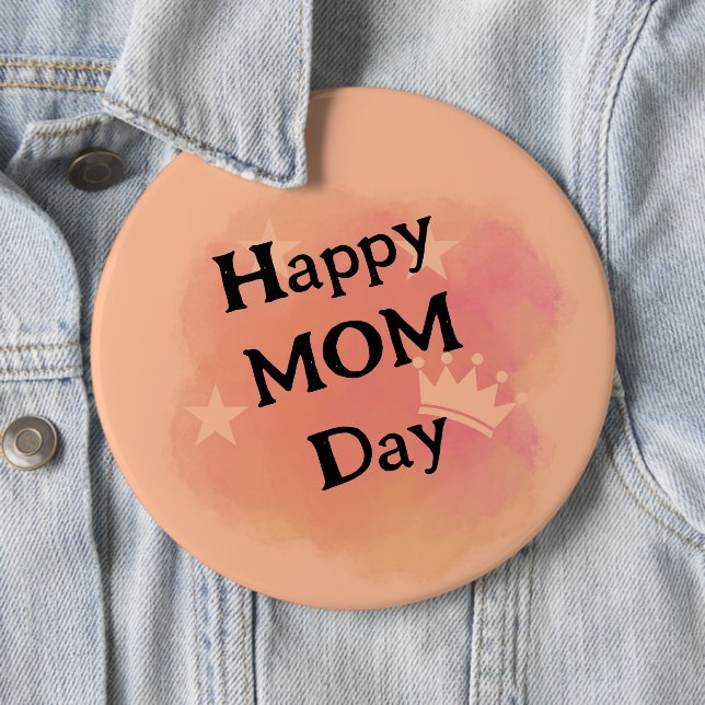 den moderna rosans vattenfärgsdag lycklig mamma knapp (In Situ)