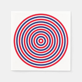 Den moderna rött vitt blått cirkeln rand mönster r pappersservett