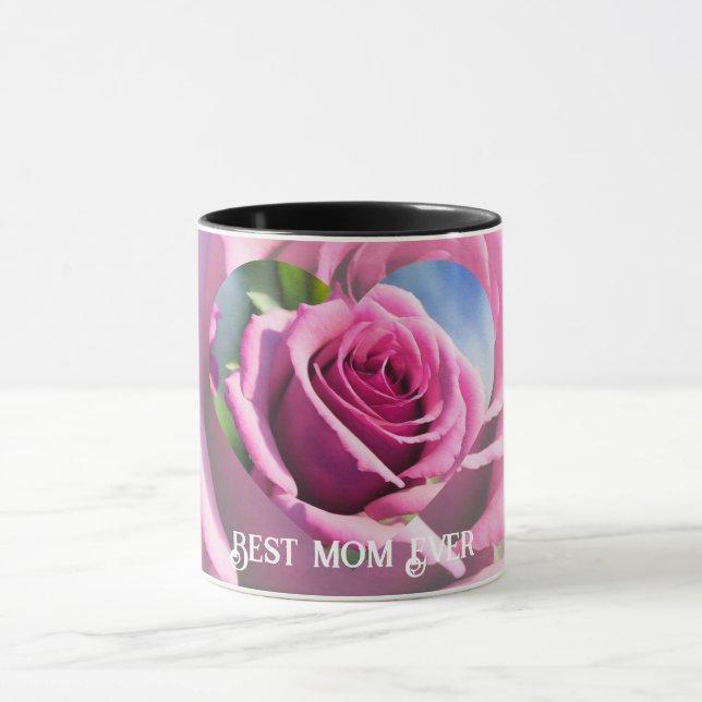Den moderna samlingen Rosa ros med vackra vattenfä Mugg (Center)