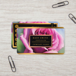 Den moderna samlingen Rosa ros med vackra vattenfä Visitkort