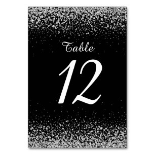 Den moderna Silver Glitter-natten Himmel Bordsnummer
