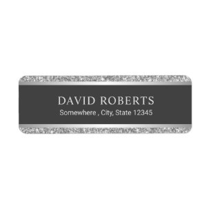 Den moderna Silver Glitter-Professionellen Returadress Etikett