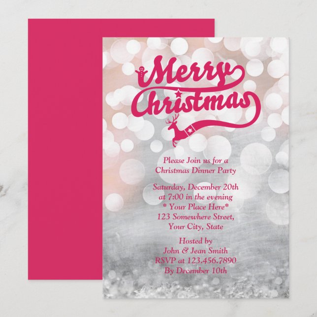 Den moderna Silver-juldagen Party Inbjudningar (Fram/baksida)