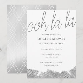 Den moderna Silver-penseldragslinjen Lingerie Show Inbjudningar