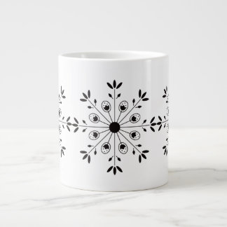 Den moderna skandinaviska julsnöflingan jumbo mugg