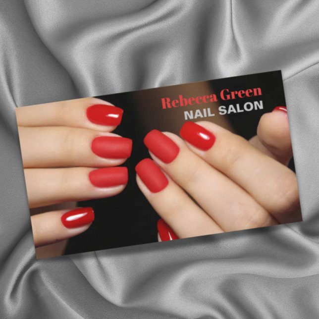 Den moderna skönhetsmannitristen nagelsalon visitkort (Modern beauty manicurist nail artist nail salon business card)