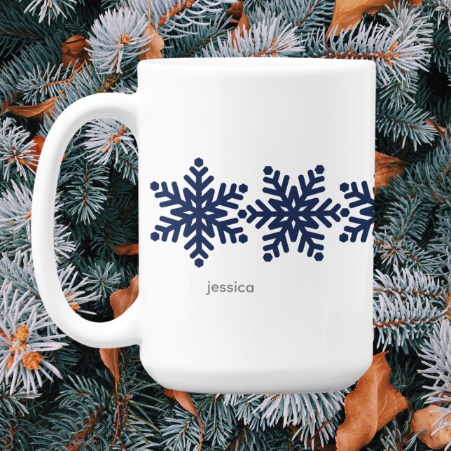 Den moderna Snöflingor-julen Kaffemugg (Skapare uppladdad)